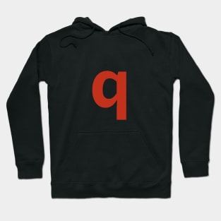 Letter q in Red Text Minimal Typography Hoodie